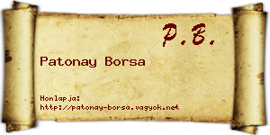 Patonay Borsa névjegykártya